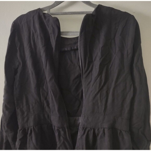 Frank + Oak Black Dress Womens Medium Long Sleeve Pockets Viscose - Picture 4 of 6